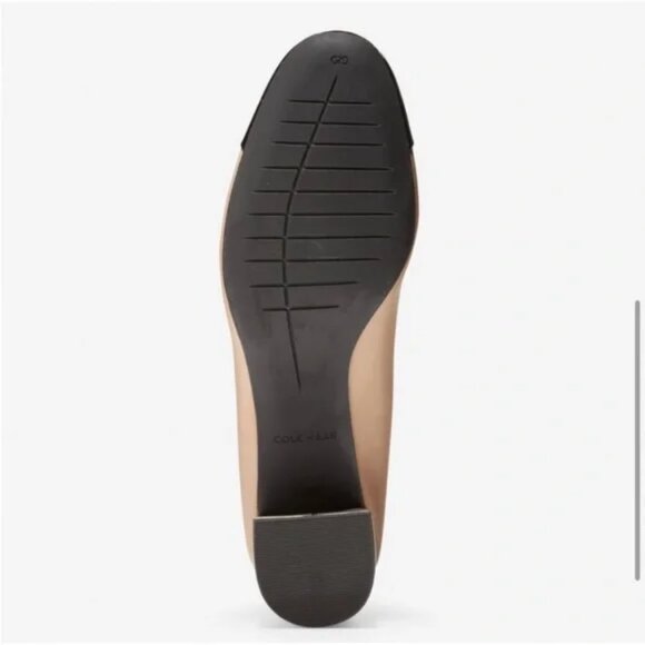 NWOT Sz 7.5 Cole Haan Dawna Grand Pump Nude & Black Patent Toe - Picture 6 of 16